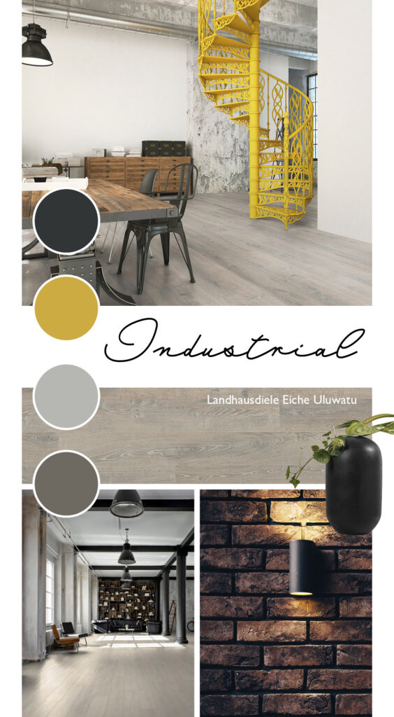 Moodboard Wohnstil Industrial