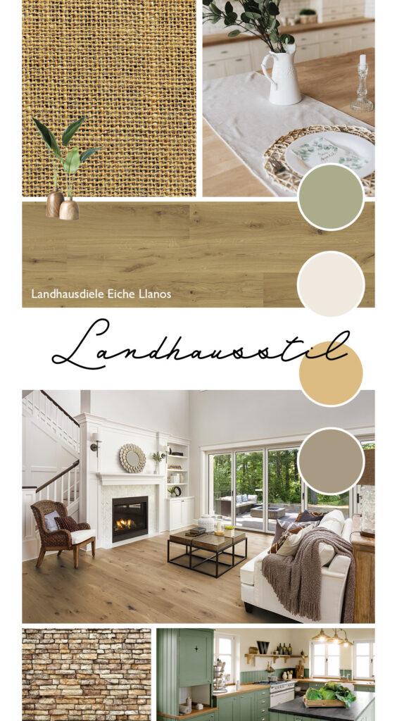 Moodboard Wohnstil Landhausstil