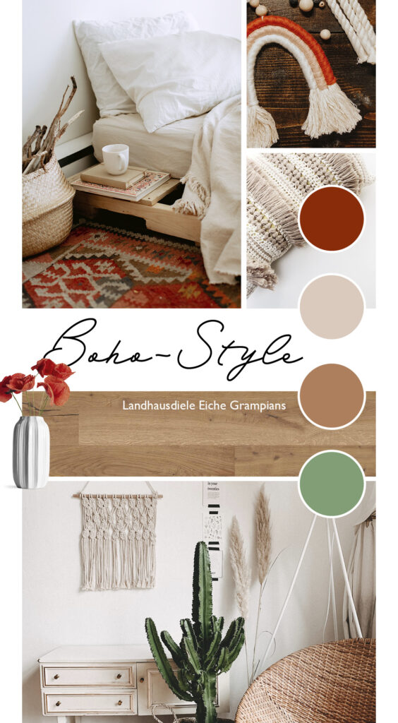 Moodboard Wohnstil Boho