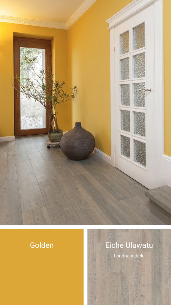 Boden und Wandfarbe: Golden & Landhausdiele Eiche Uluwatu